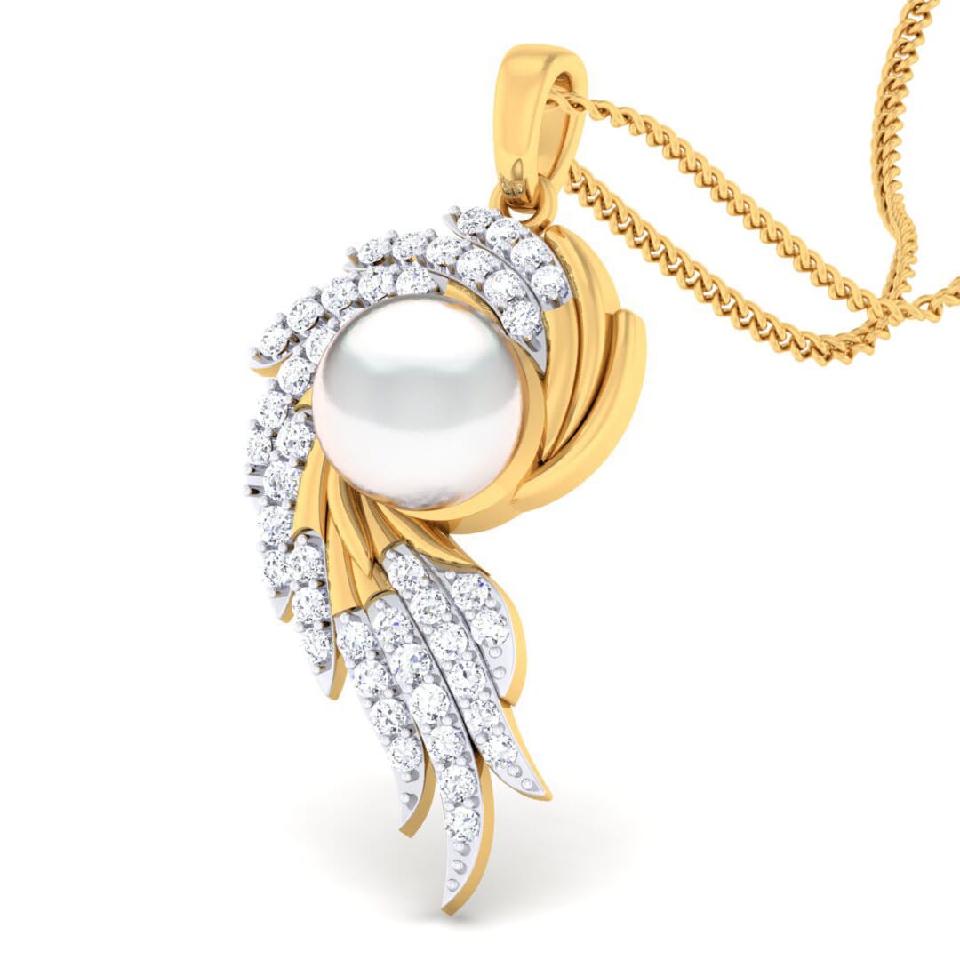 18K Gold Pendant and 0.44 carat Diamonds