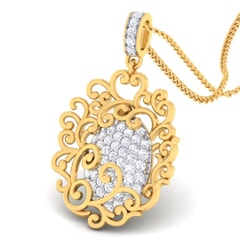 18K Gold Pendant and 0.92 carat Diamonds