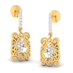 18K Gold Earring and 0.61 carat Diamonds