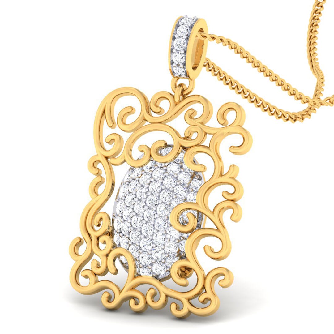 18K Gold Pendant and 0.91 carat Diamonds