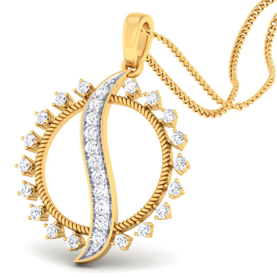 18K Gold Pendant and 0.43 carat Diamonds