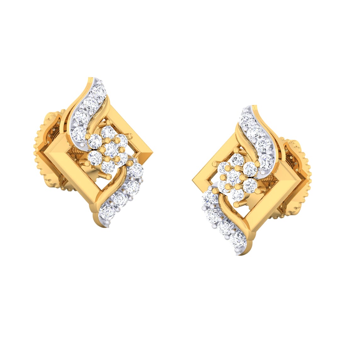 18K Gold Earring and 0.30 carat Diamonds