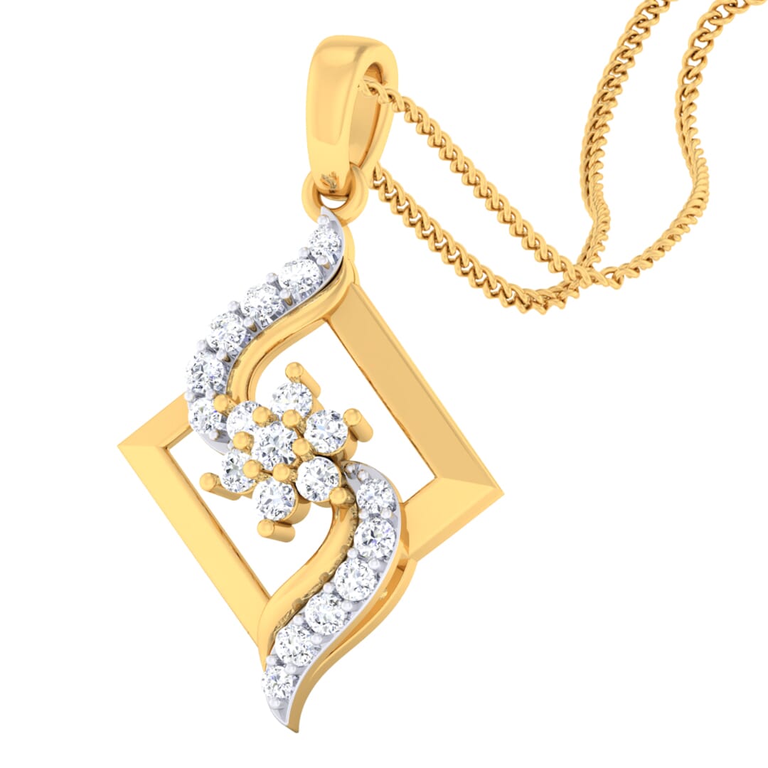 18K Gold Pendant and 0.28 carat Diamonds