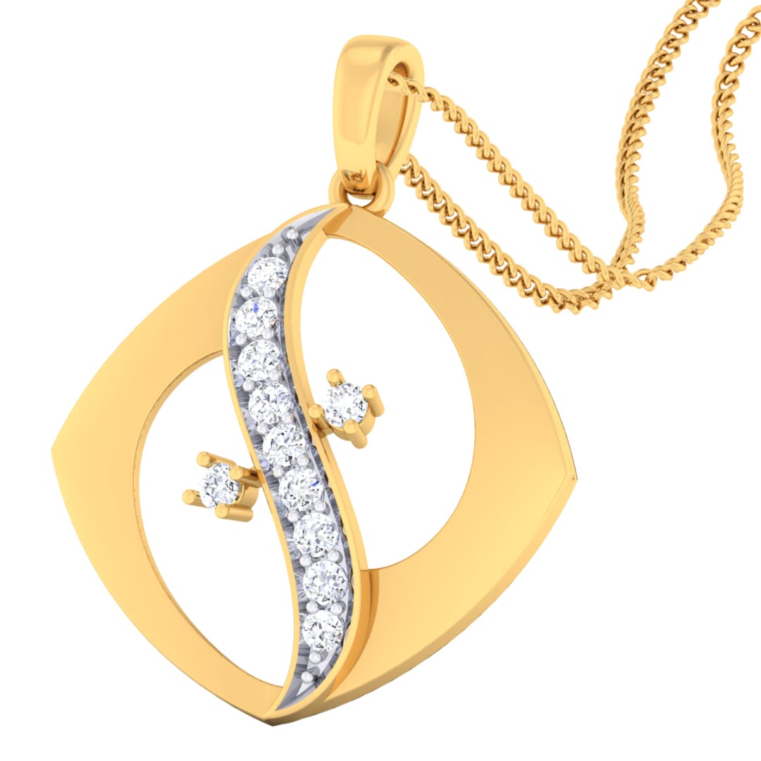 18K Gold Pendant and 0.20 carat Diamonds