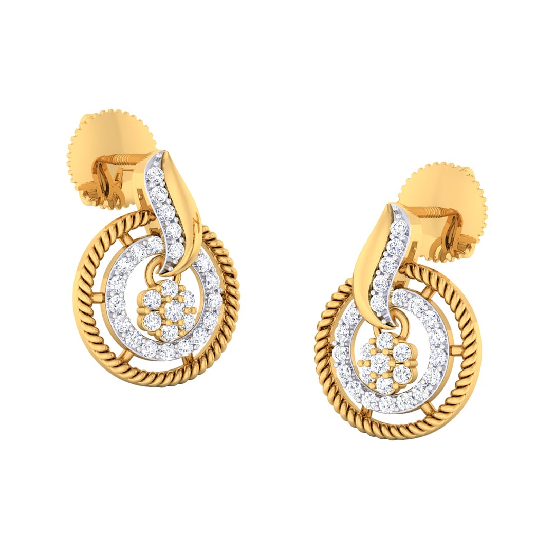 18K Gold Earring and 0.47 carat Diamonds