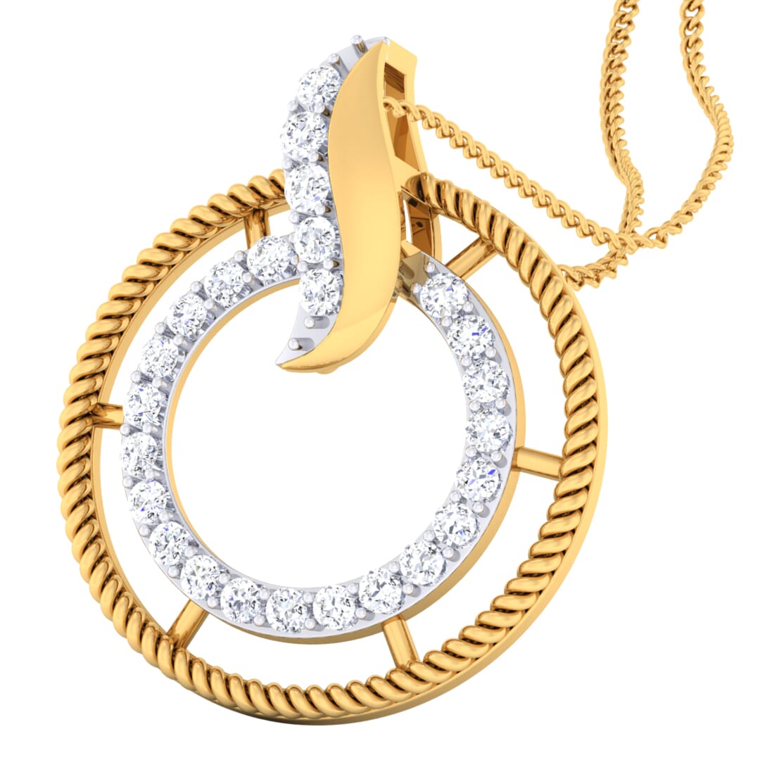 18K Gold Pendant and 0.46 carat Diamonds