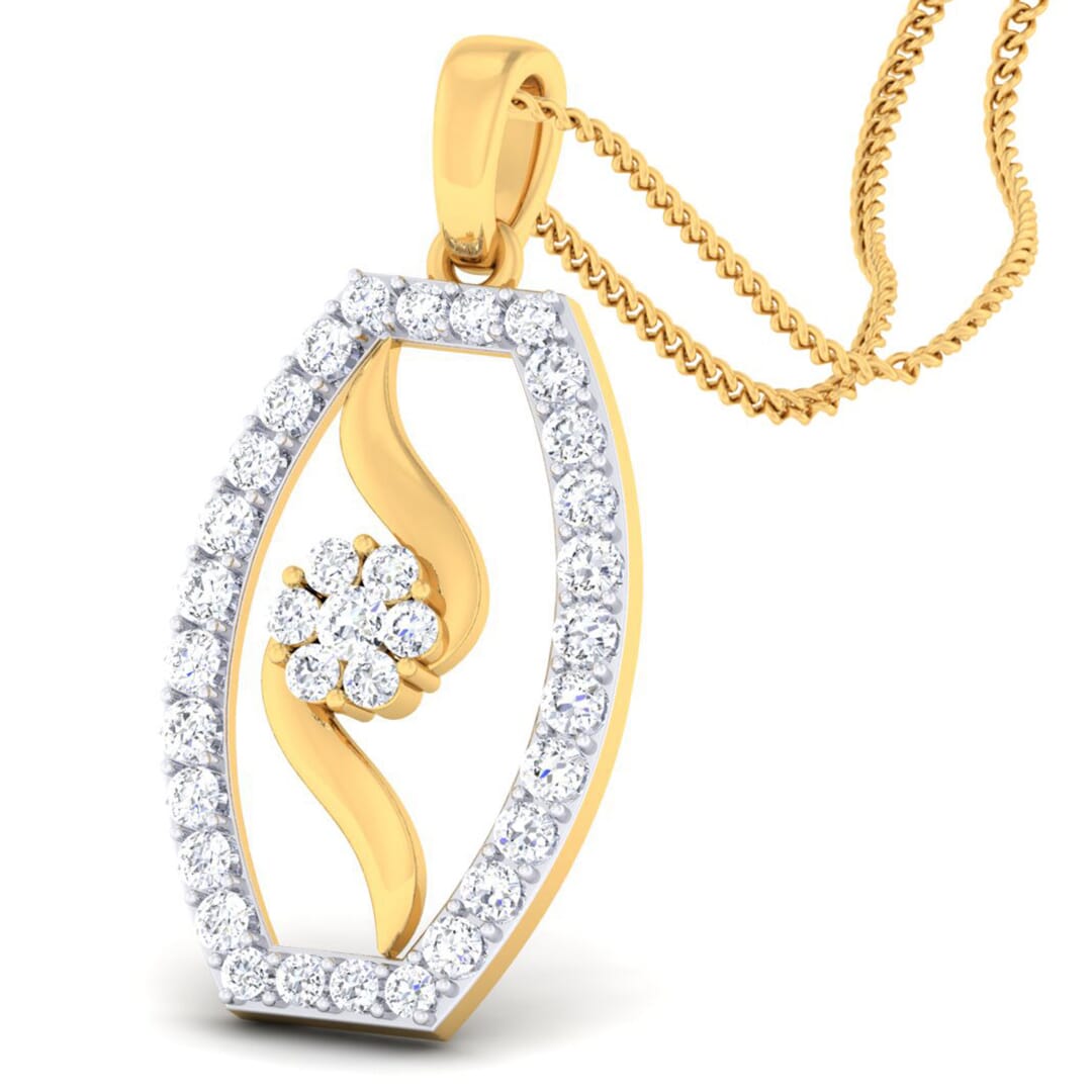 18K Gold Pendant and 0.52 carat Diamonds