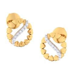 18K Gold Earring and 0.14 carat Diamonds