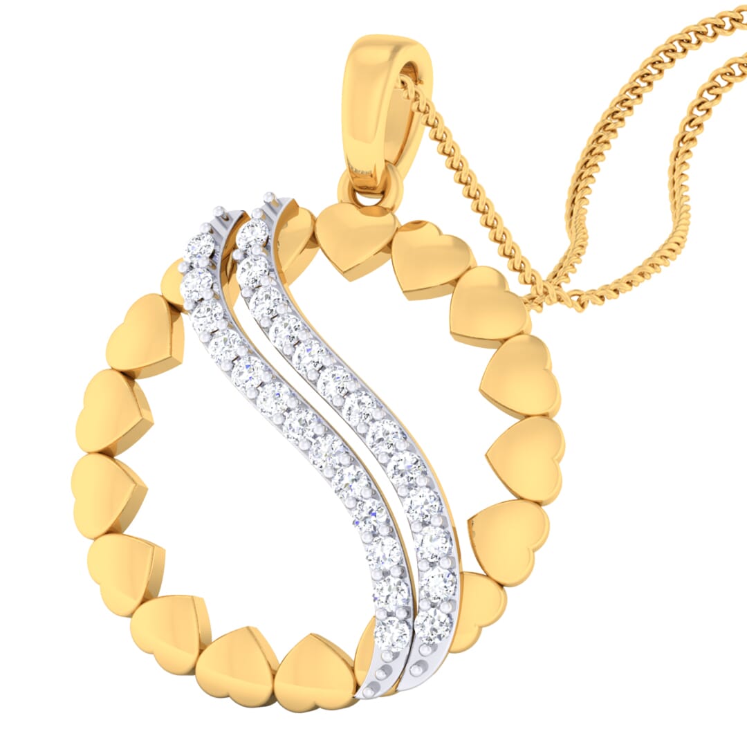 18K Gold Pendant and 0.26 carat Diamonds
