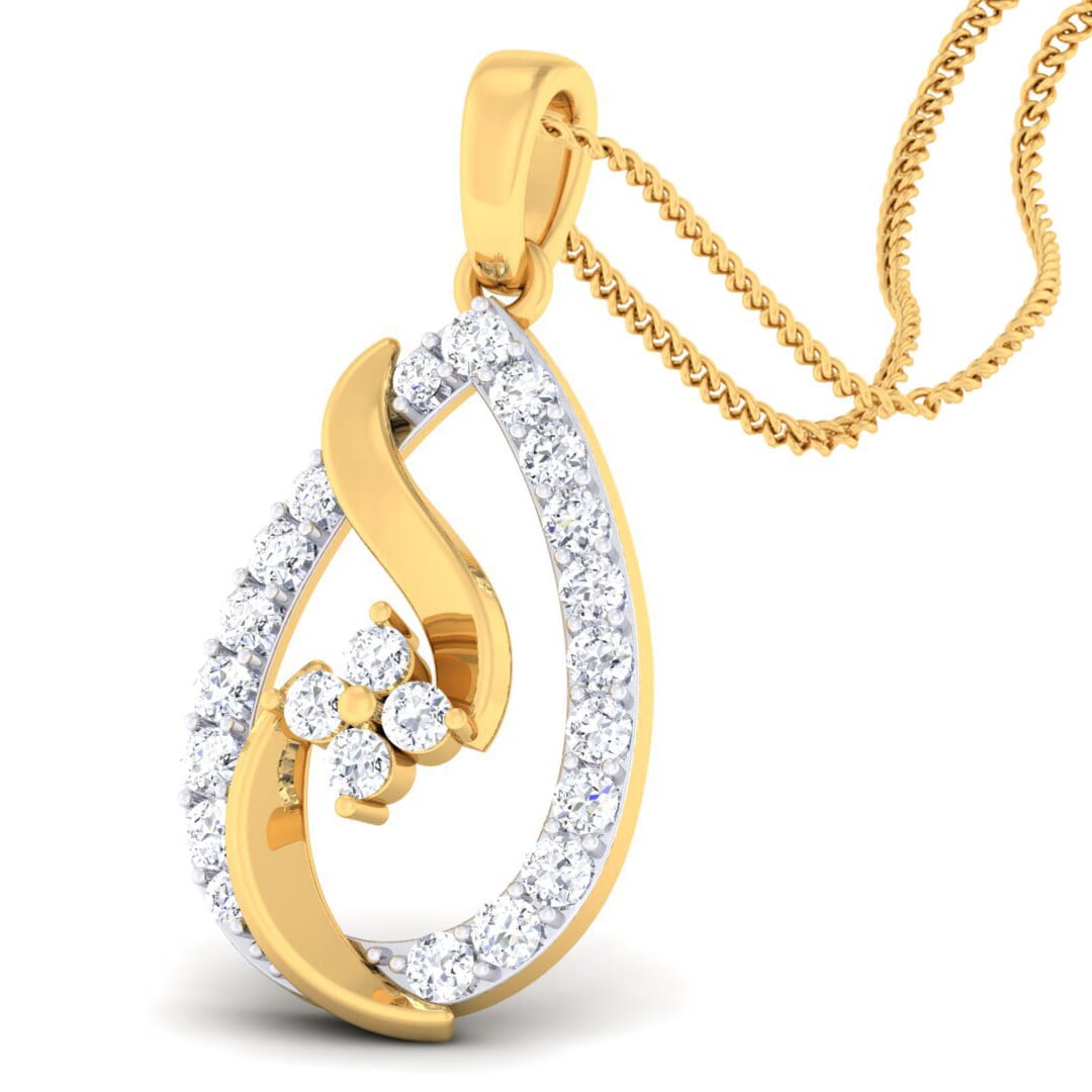 18K Gold Pendant and 0.41 carat Diamonds