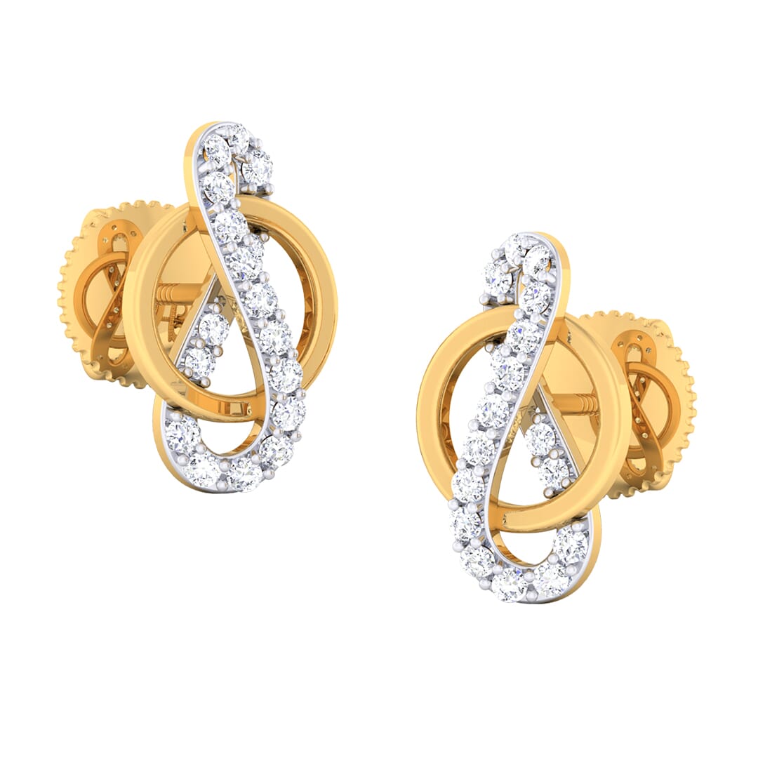 18K Gold Earring and 0.32 carat Diamonds
