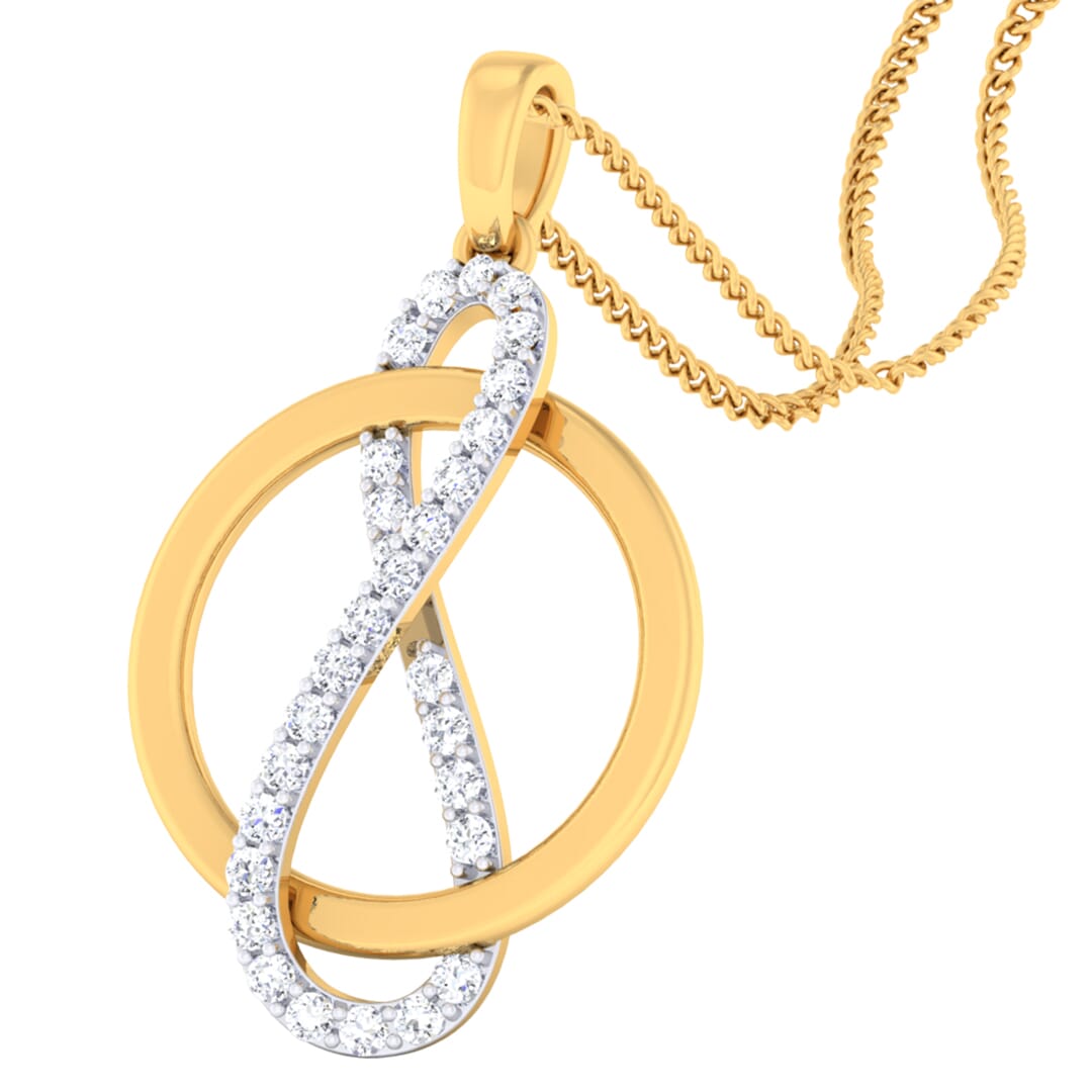 18K Gold Pendant and 0.35 carat Diamonds