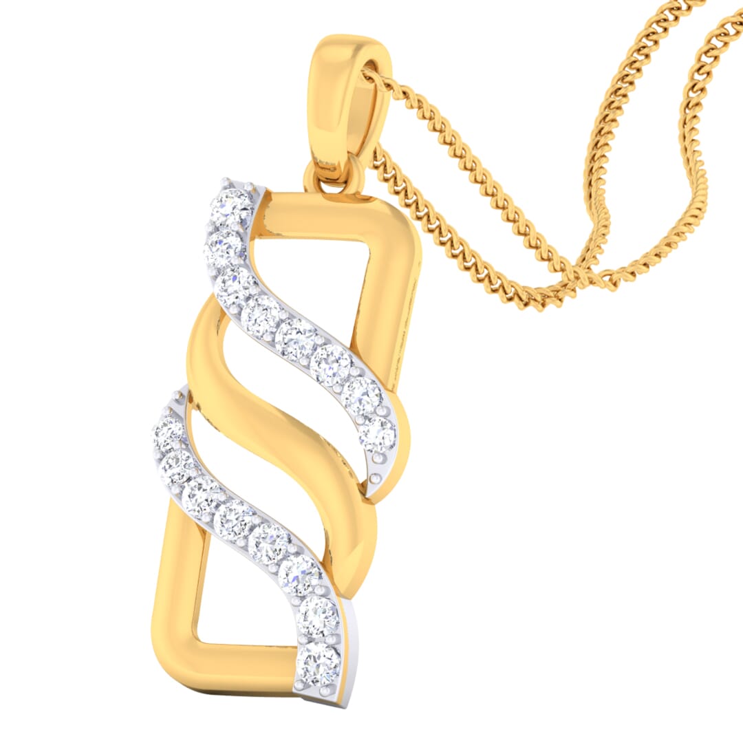 18K Gold Pendant and 0.27 carat Diamonds