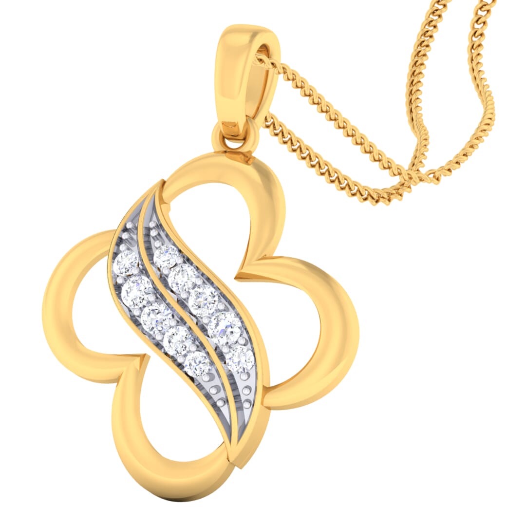 18K Gold Pendant and 0.15 carat Diamonds