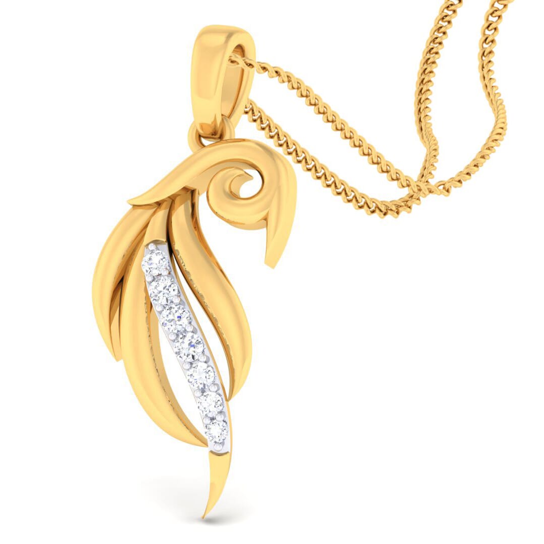 18K Gold Pendant and 0.09 carat Diamonds