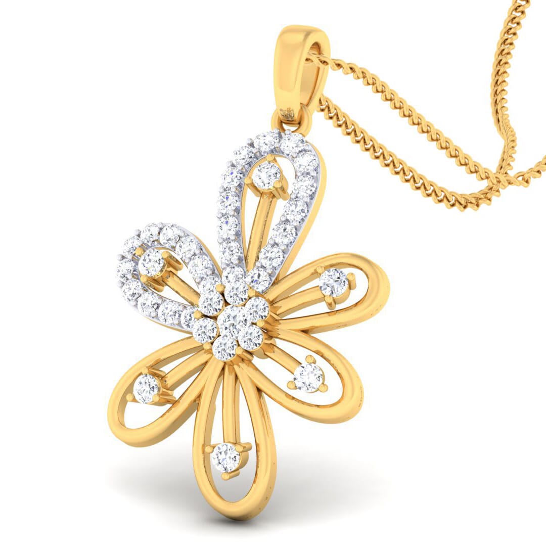 18K Gold Pendant and 0.54 carat Diamonds