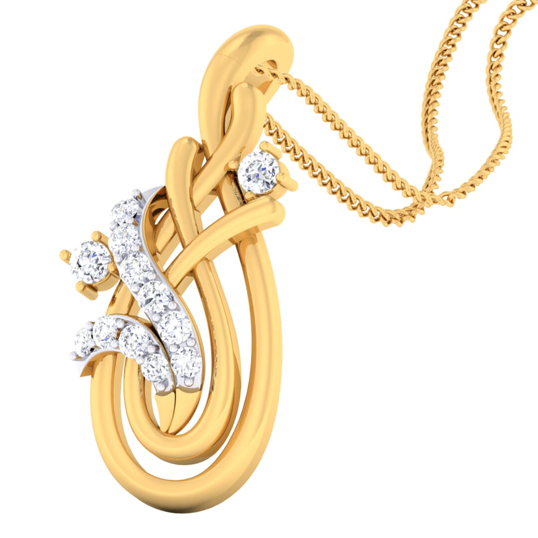 18K Gold Pendant and 0.16 carat Diamonds