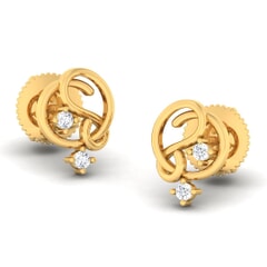 18K Gold Earring and 0.08 carat Diamonds