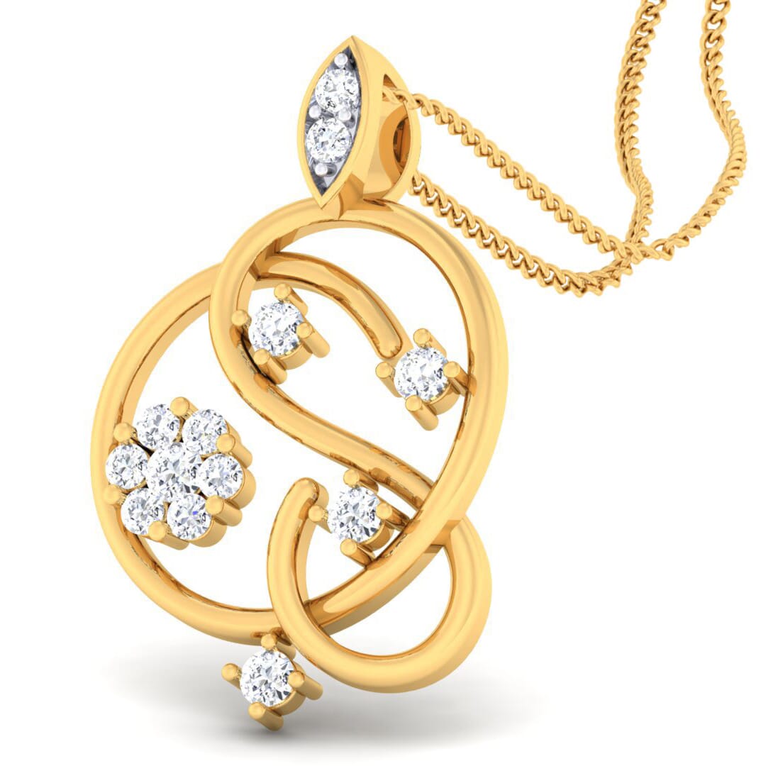 18K Gold Pendant and 0.24 carat Diamonds