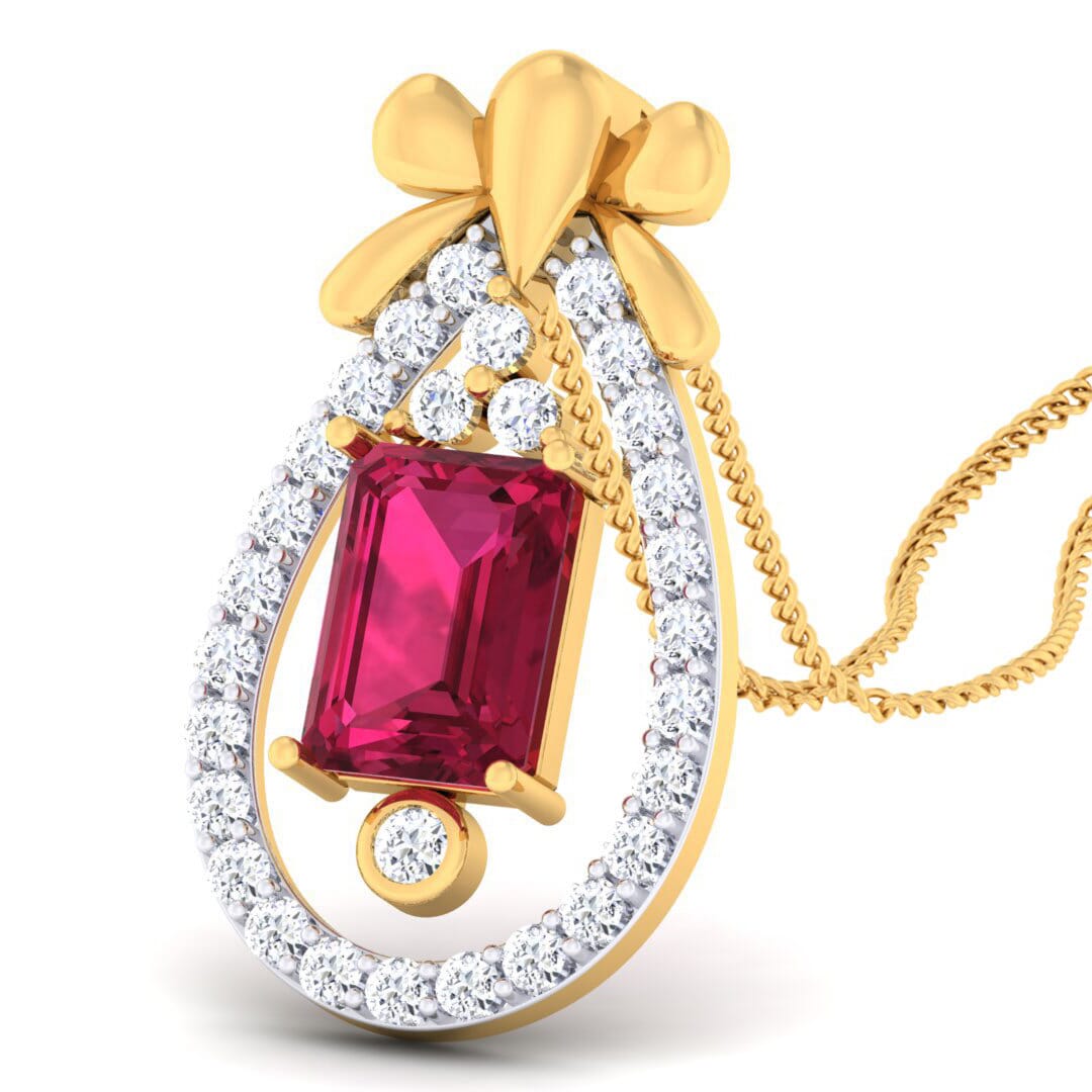 18K Gold Pendant and 0.39 carat Diamonds