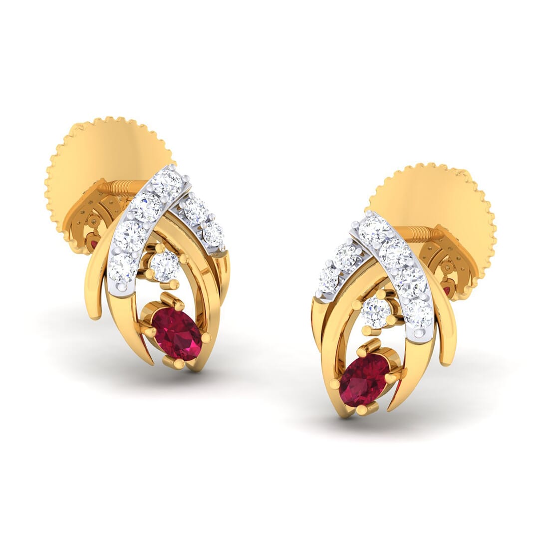 18K Gold Earring and 0.24 carat Diamonds