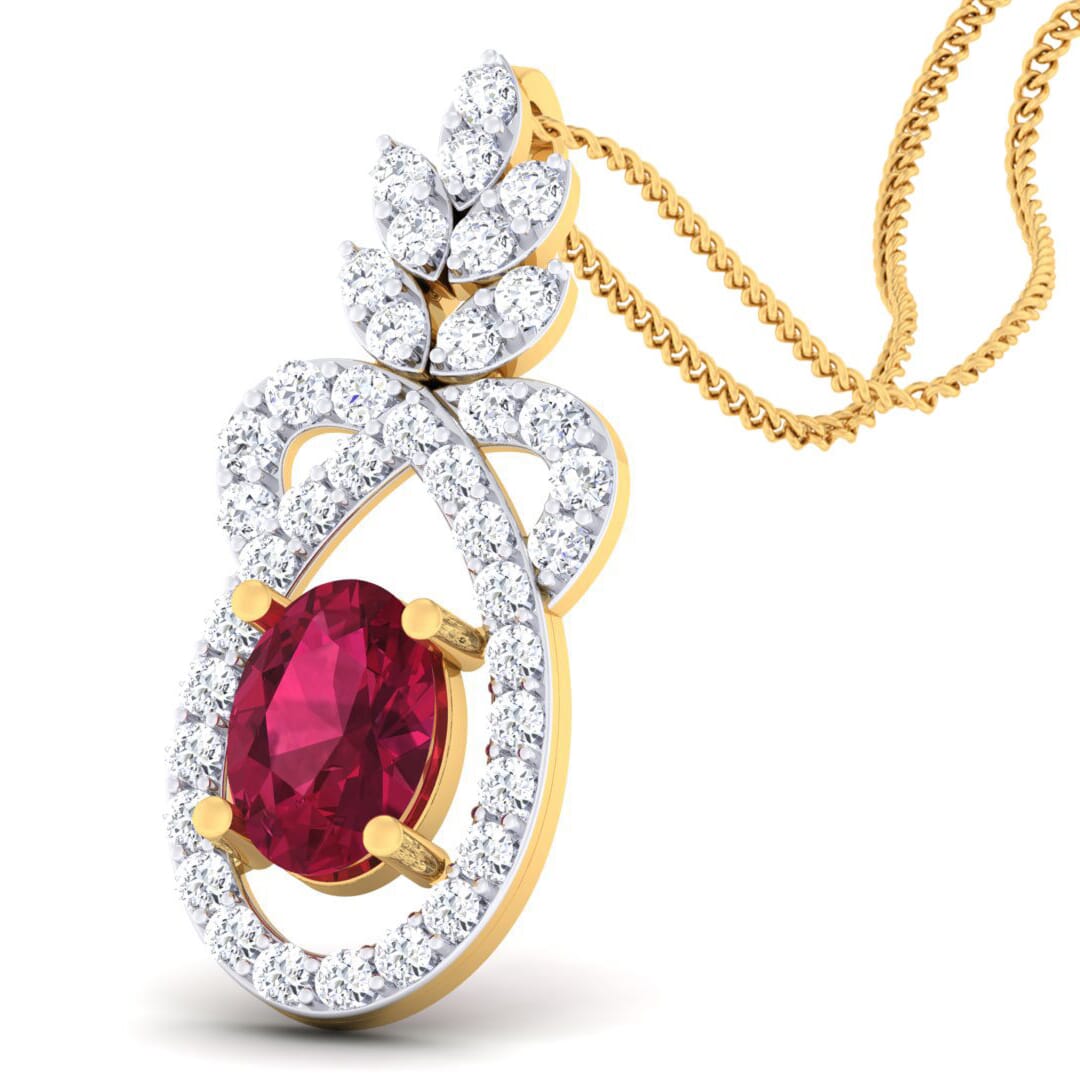 18K Gold Pendant and 0.57 carat Diamonds