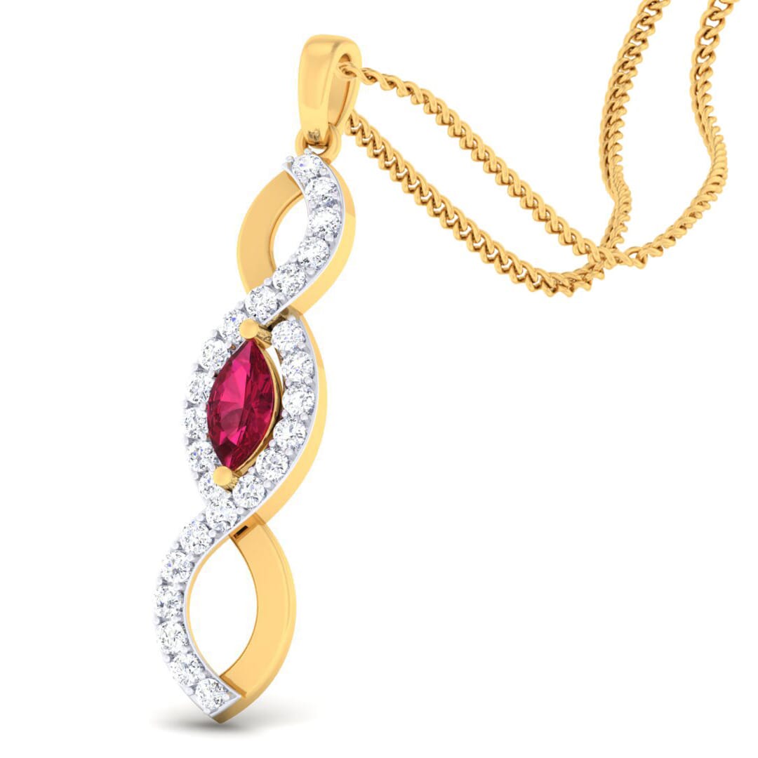 18K Gold Pendant and 0.50 carat Diamonds