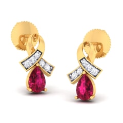 18K Gold Earring and 0.12 carat Diamonds