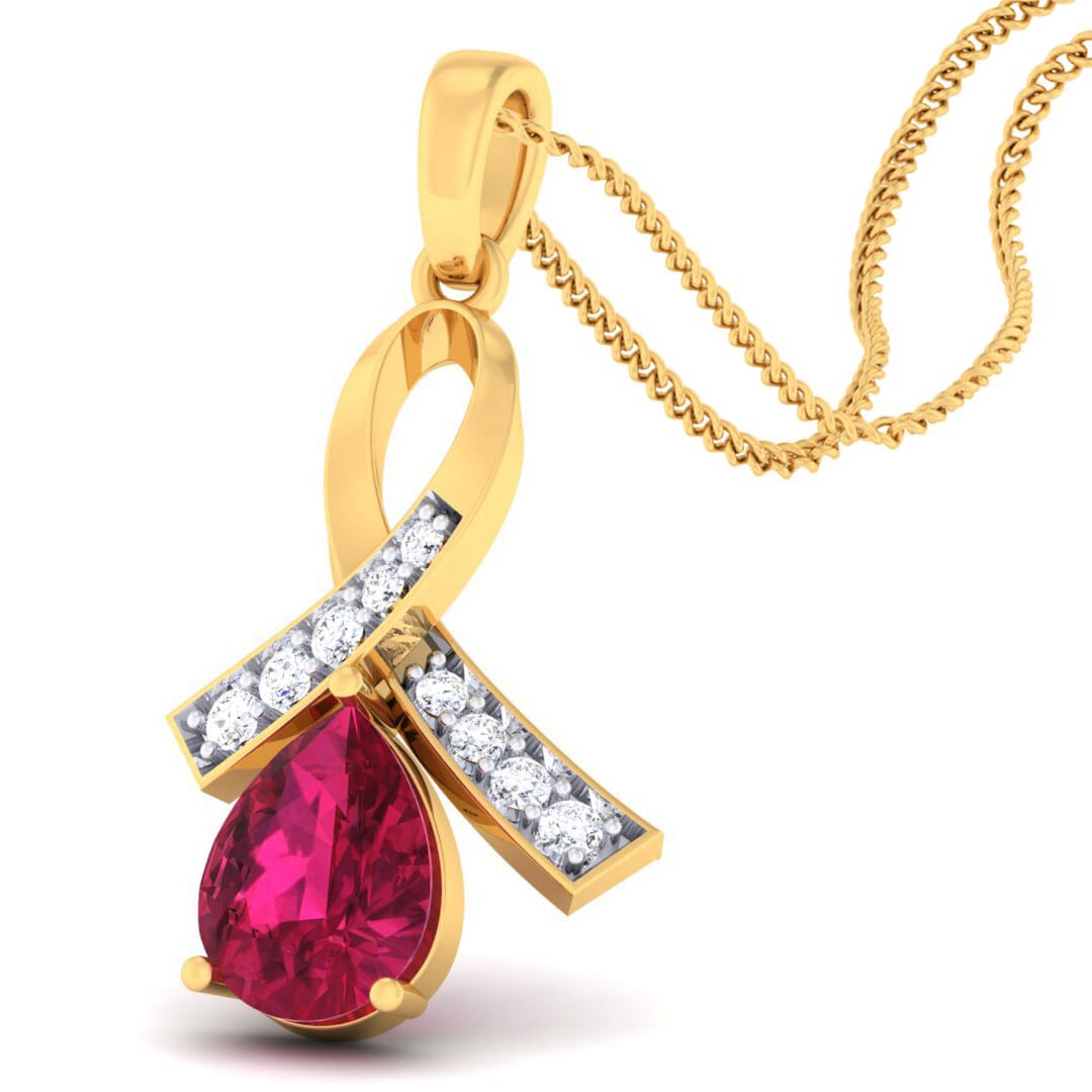 18K Gold Pendant and 0.13 carat Diamonds
