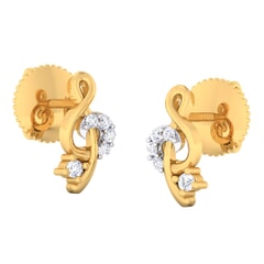 18K Gold Earring and 0.10 carat Diamonds