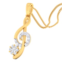 18K Gold Pendant and 0.19 carat Diamonds