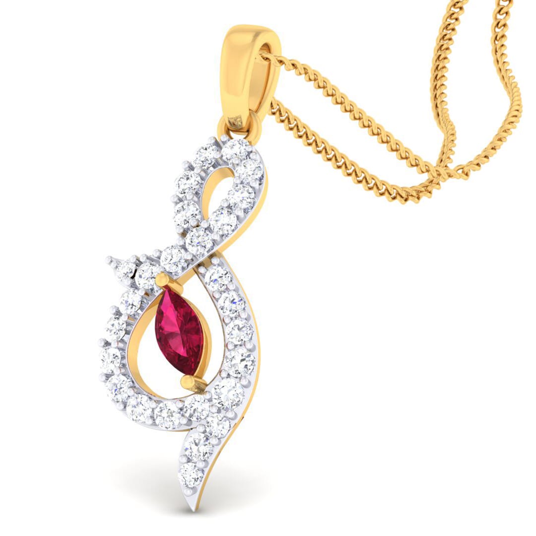 18K Gold Pendant and 0.39 carat Diamonds