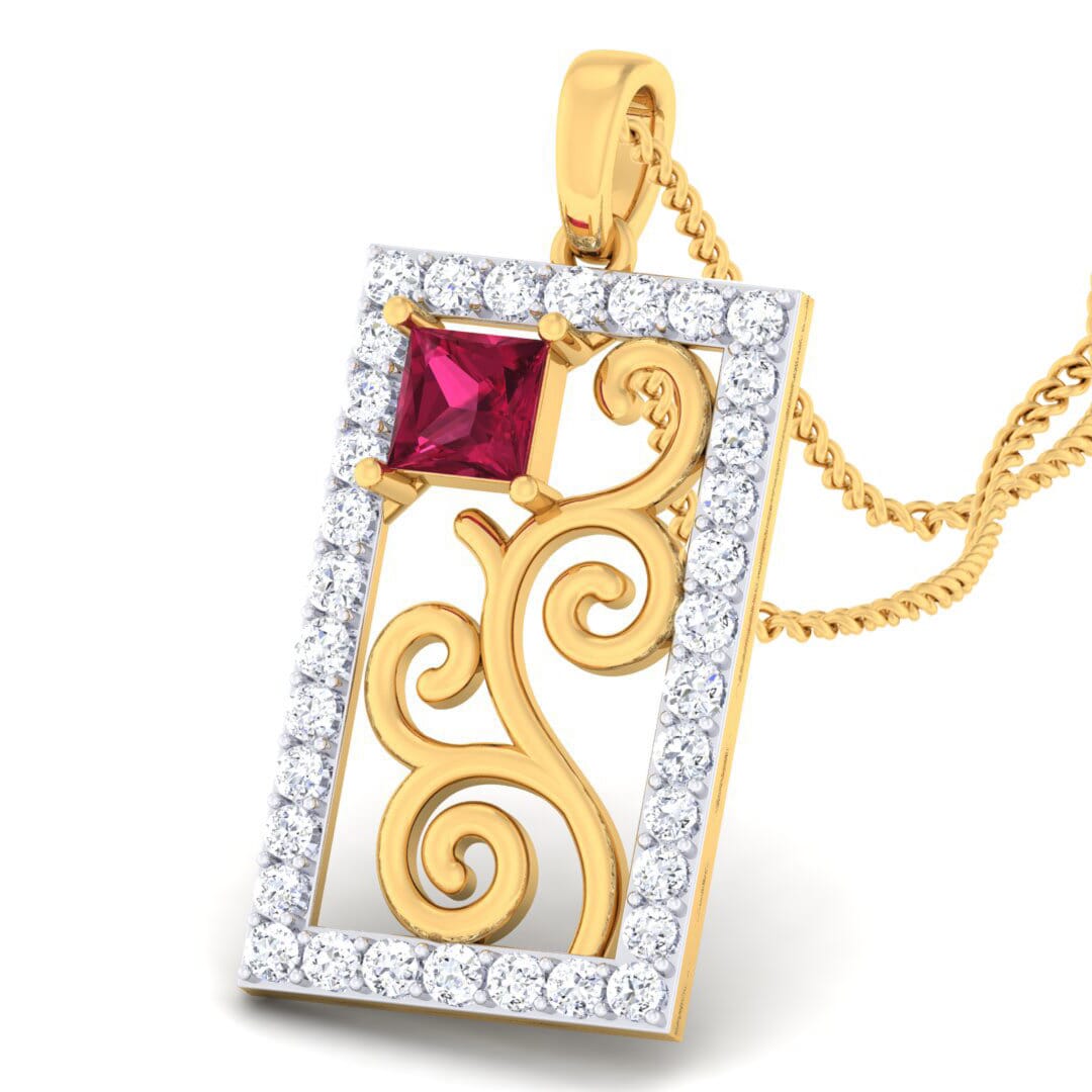 18K Gold Pendant and 0.59 carat Diamonds
