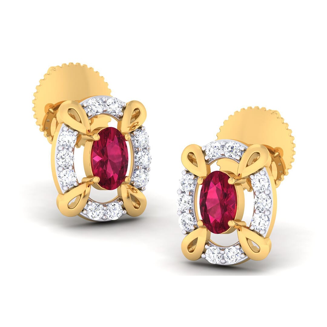 18K Gold Earring and 0.25 carat Diamonds