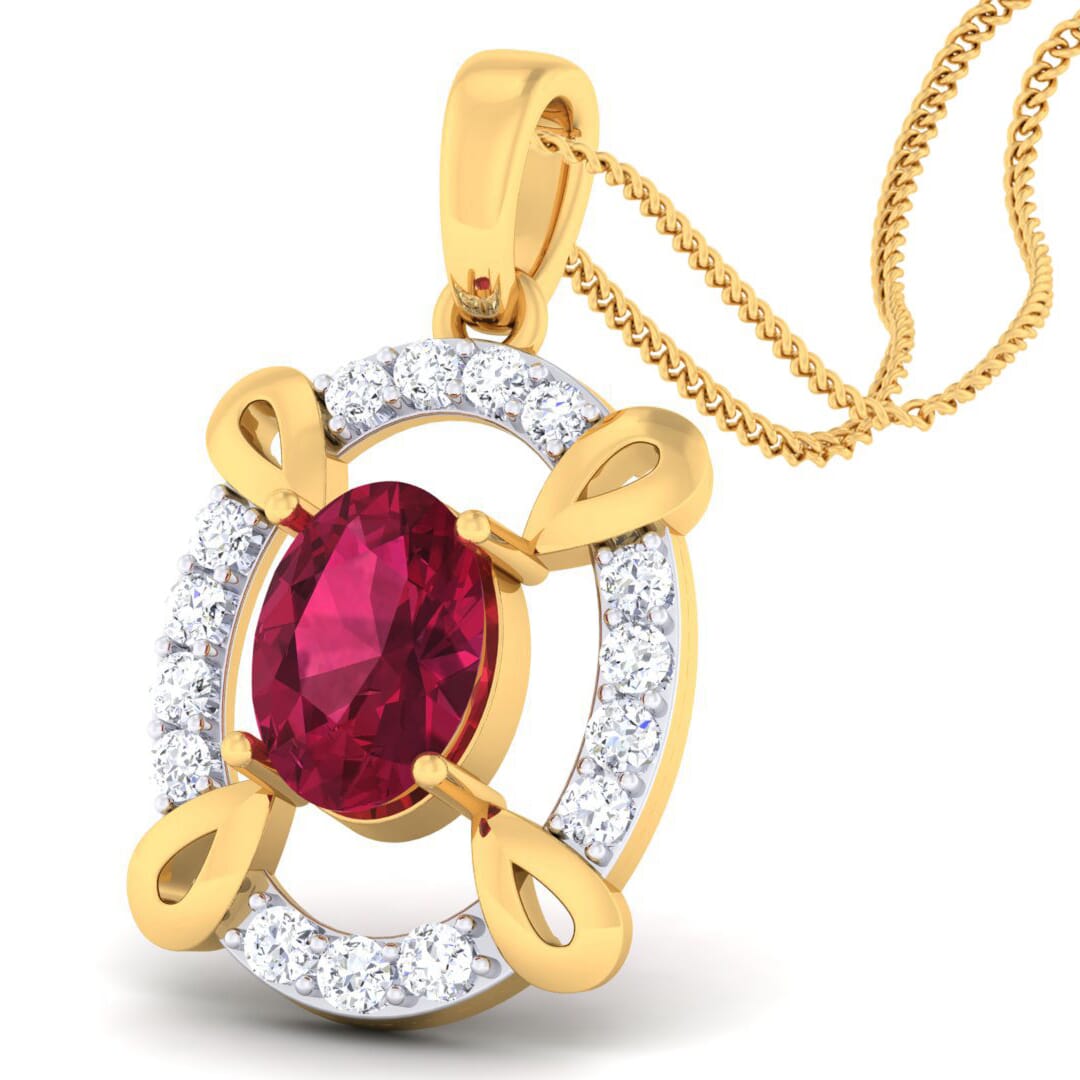18K Gold Pendant and 0.22 carat Diamonds