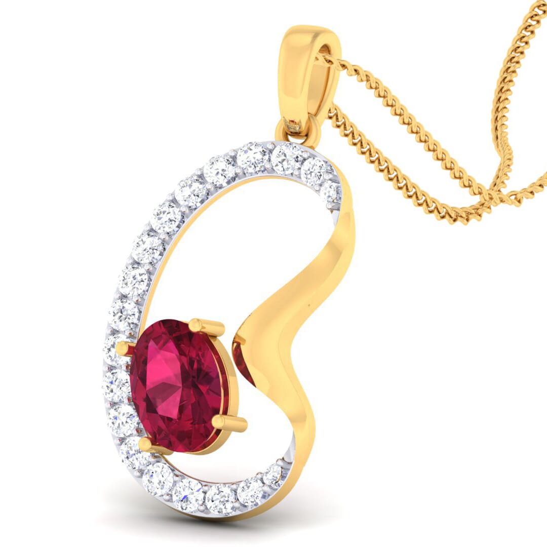 18K Gold Pendant and 0.35 carat Diamonds