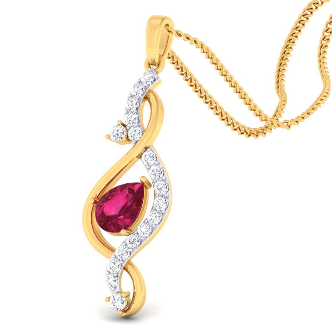 18K Gold Pendant and 0.37 carat Diamonds
