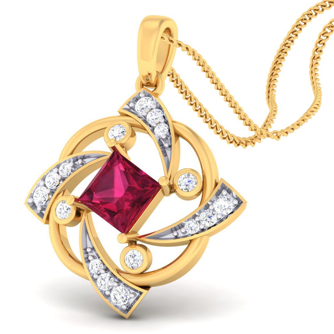 18K Gold Pendant and 0.22 carat Diamonds