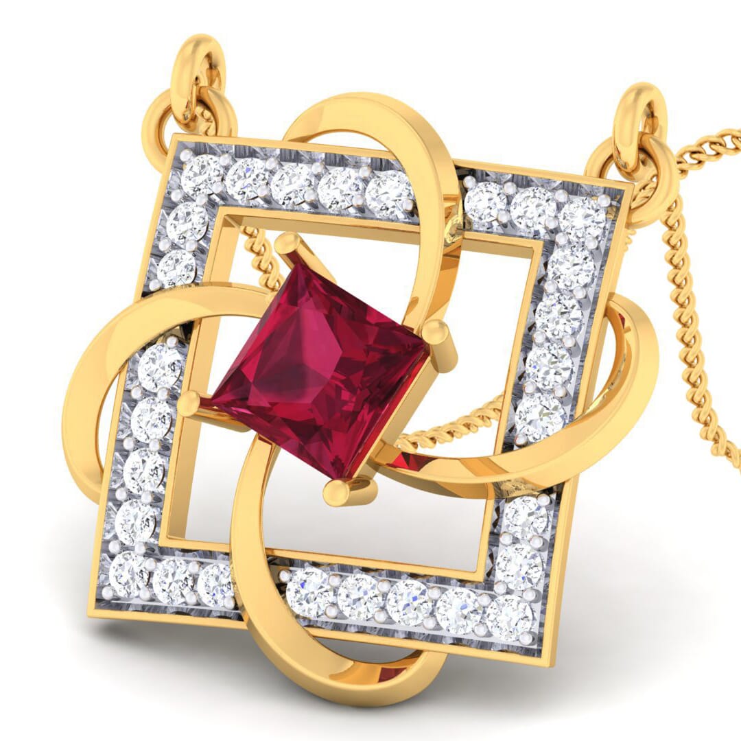 18K Gold Pendant and 0.35 carat Diamonds