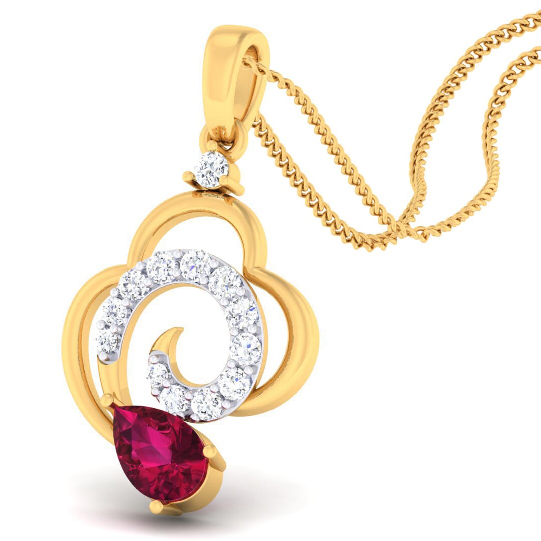 18K Gold Pendant and 0.18 carat Diamonds