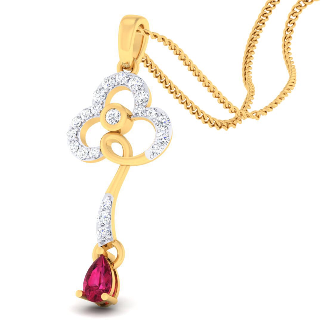 18K Gold Pendant and 0.26 carat Diamonds