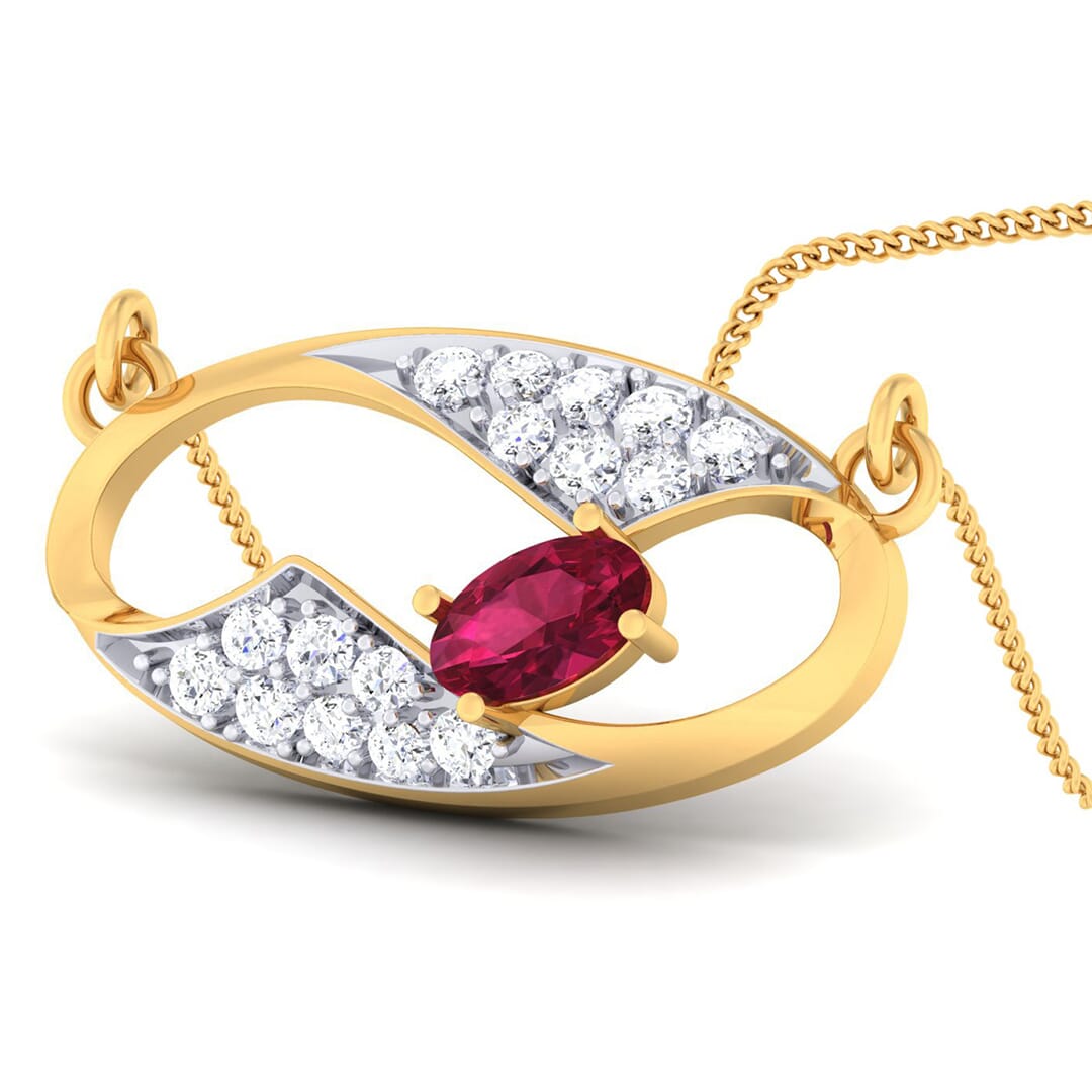 18K Gold Pendant and 0.21 carat Diamonds