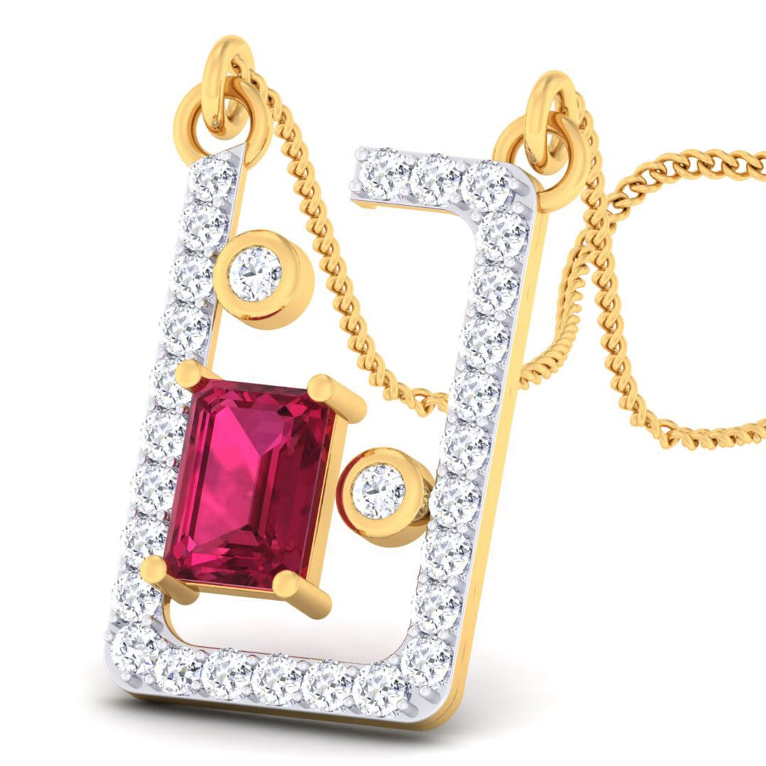 18K Gold Pendant and 0.55 carat Diamonds