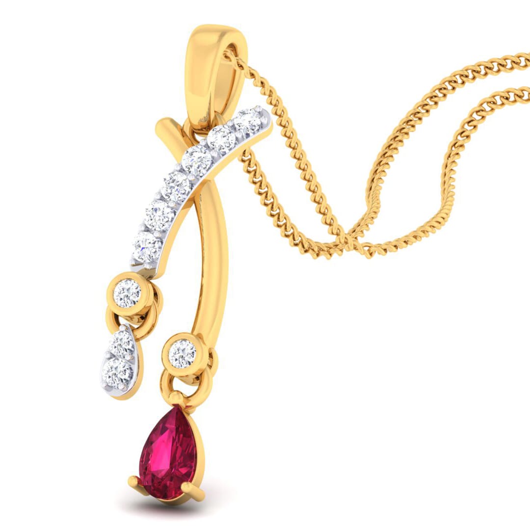 18K Gold Pendant and 0.16 carat Diamonds
