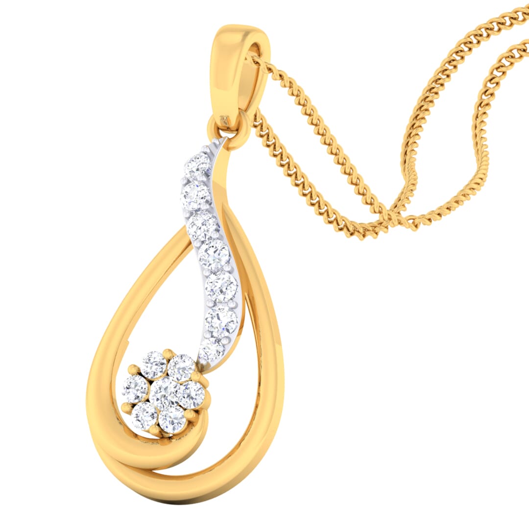 18K Gold Pendant and 0.25 carat Diamonds