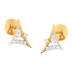 18K Gold Earring and 0.22 carat Diamonds