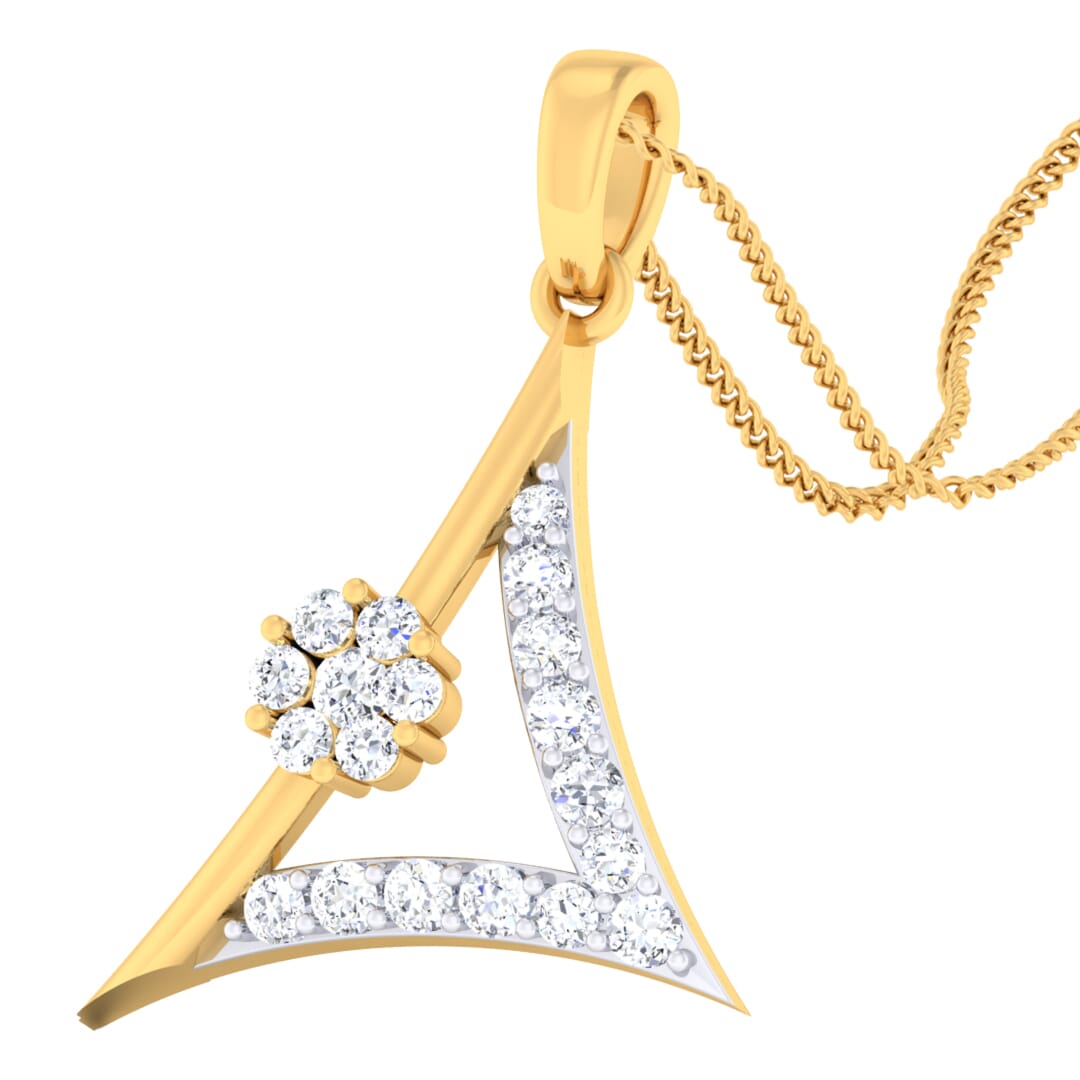 18K Gold Pendant and 0.33 carat Diamonds