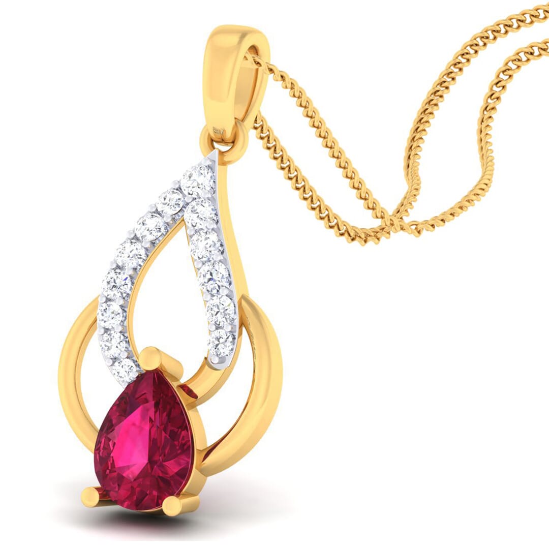18K Gold Pendant and 0.19 carat Diamonds