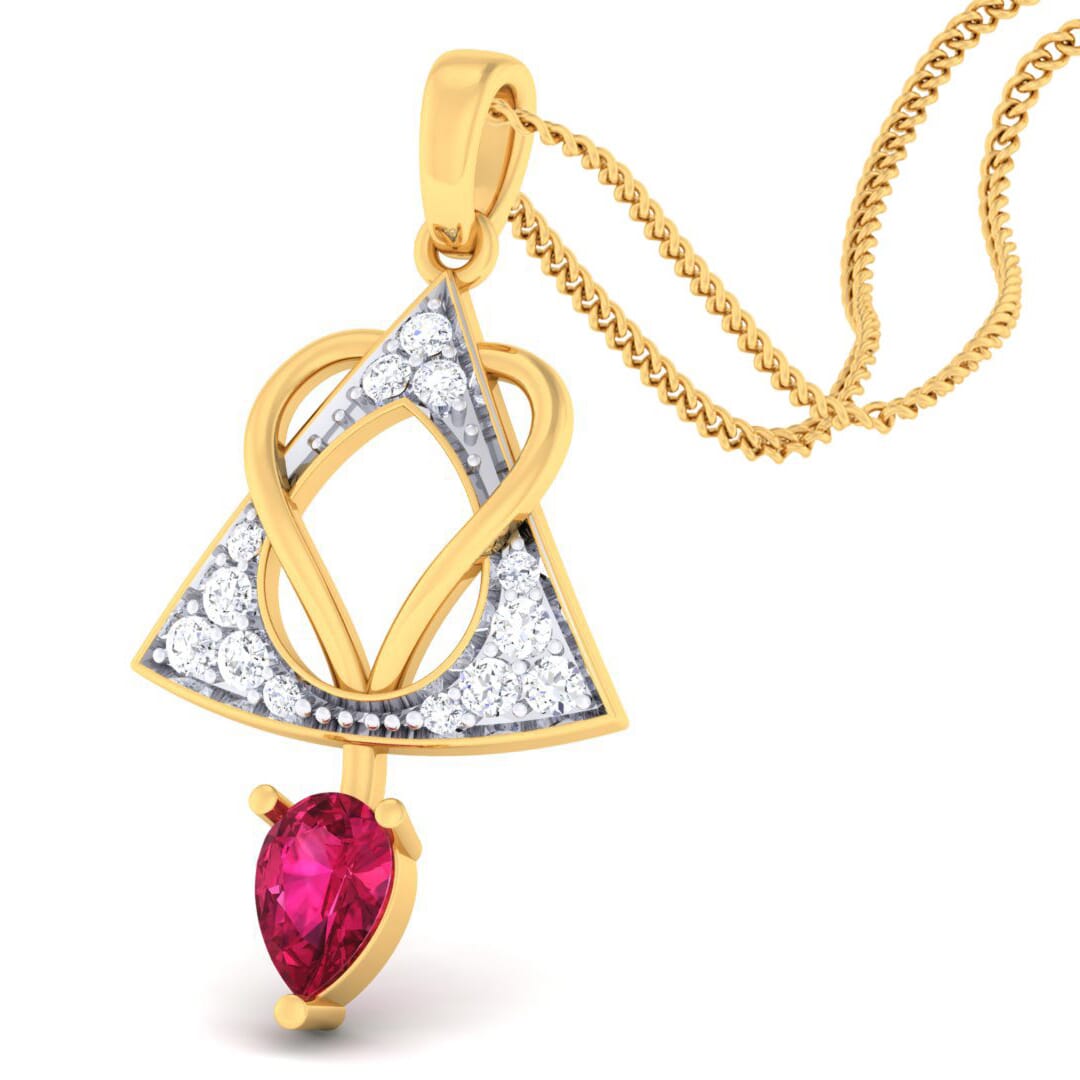 18K Gold Pendant and 0.20 carat Diamonds