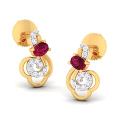 18K Gold Earring and 0.22 carat Diamonds
